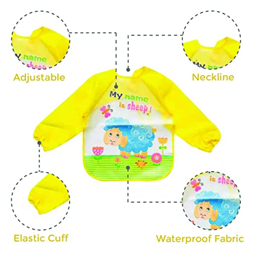 POLKA-TOTS-Full-Sleeves-Washable-Waterproof-Apron-Feeding-Bib-for-Babies