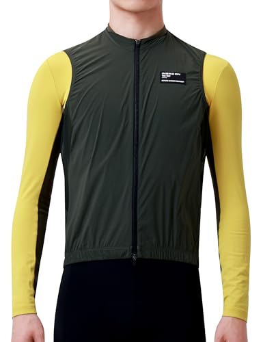 INBIKE Ultralekka (tylko 100 g), męska kamizelka rowerowa, wiatroszczelna, bez rękawów, na lato, do jazdy na rowerze, wyścigowym, miejskim, na czas wolny, zielony, M