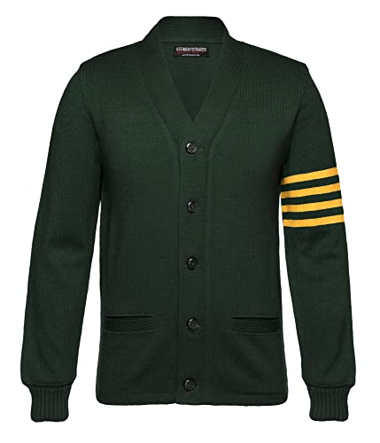 Image of Stewart & Strauss Cardigan Varsity Letter Sweater | American style button front letter sweater knit since 1977, heavyweight and ready for chenille letters and patches
