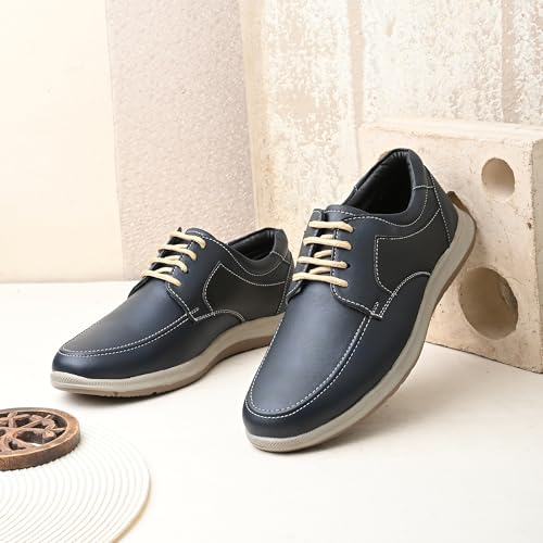 Image of Centrino Men's Casual Lace-Up Shoes | Comfortable Round Toe Lace-Up Derby Shoe with Rugged Rubber Thick Sole for Casual, Office, College, Outdoor, Travel, Trekking, Weekend Outing(8102)