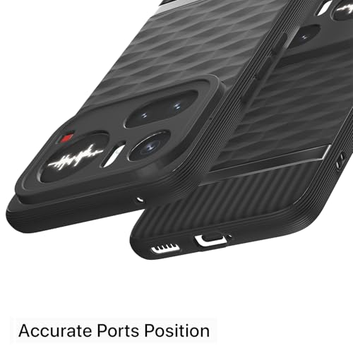 Image of Pikkme Back Cover for Nothing Phone 4a Pro 5G Camera Protection 3D Hexa Cube Design Silicone Protective Bumper Case (Black)