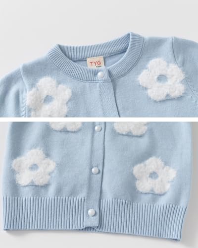 Image of CM-Kid Girl's Knit Sweater Cardigan Heart Long Sleeve Button Up Jacket Coat