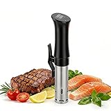 Sous Vide 1100W, Macchina Sous Vide con Controllo della Temperatura da 25 a 95 °C e del Tempo da 1 Minuto a 100 Ore, 4 Protezioni di Sicurezza, Display Led con Indicatore Luminoso a 3 Colori