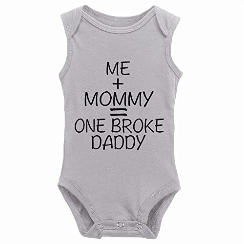 Me + Mommy = One Broke Daddy/Baby Boy Clothes Unisex Funny Baby Girl Baby Bodysuit Long Sleeve 0-24 Months White