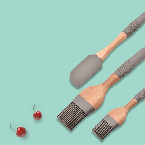 Miniatura 7 de Kichvoe 1 Set Oil Scraper Brush Set Meat Basting Brush Bbq Spatula for Grill Espatulas De Reposteria Barbecue Oil Brush Oil Silicone Brush Bbq
