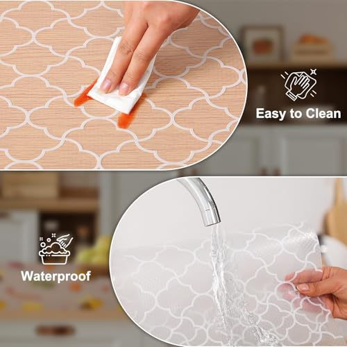 Image of Cooyes Shelf Liner - Premium Cabinet Liner for Kitchen - Shelf Liners for Kitchen Cabinets Non-Adhesive - Waterproof Shelf Paper with Modern Pattern - Durable EVA Cabinet Liners