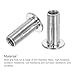 uxcell M10 Multi-Grip Rivet Nuts, 8pcs Pre-Bulbed Shank Flat Head Threaded Insert Nut 304 Stainless Steel Plus Nuts for Construction Industrial