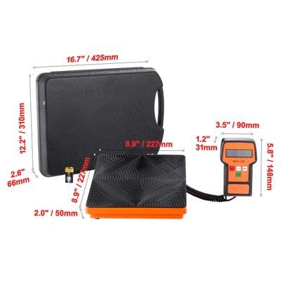 Dimensions diagram for Happybuy Refrigerant Scale and remote control
