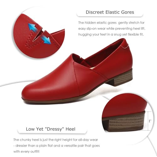 Women's Classic Comfort Dress Shoes Casual Leather Loafers Flats Cute Versatile Slip-Ons Everyday Work Shoes - Image 6