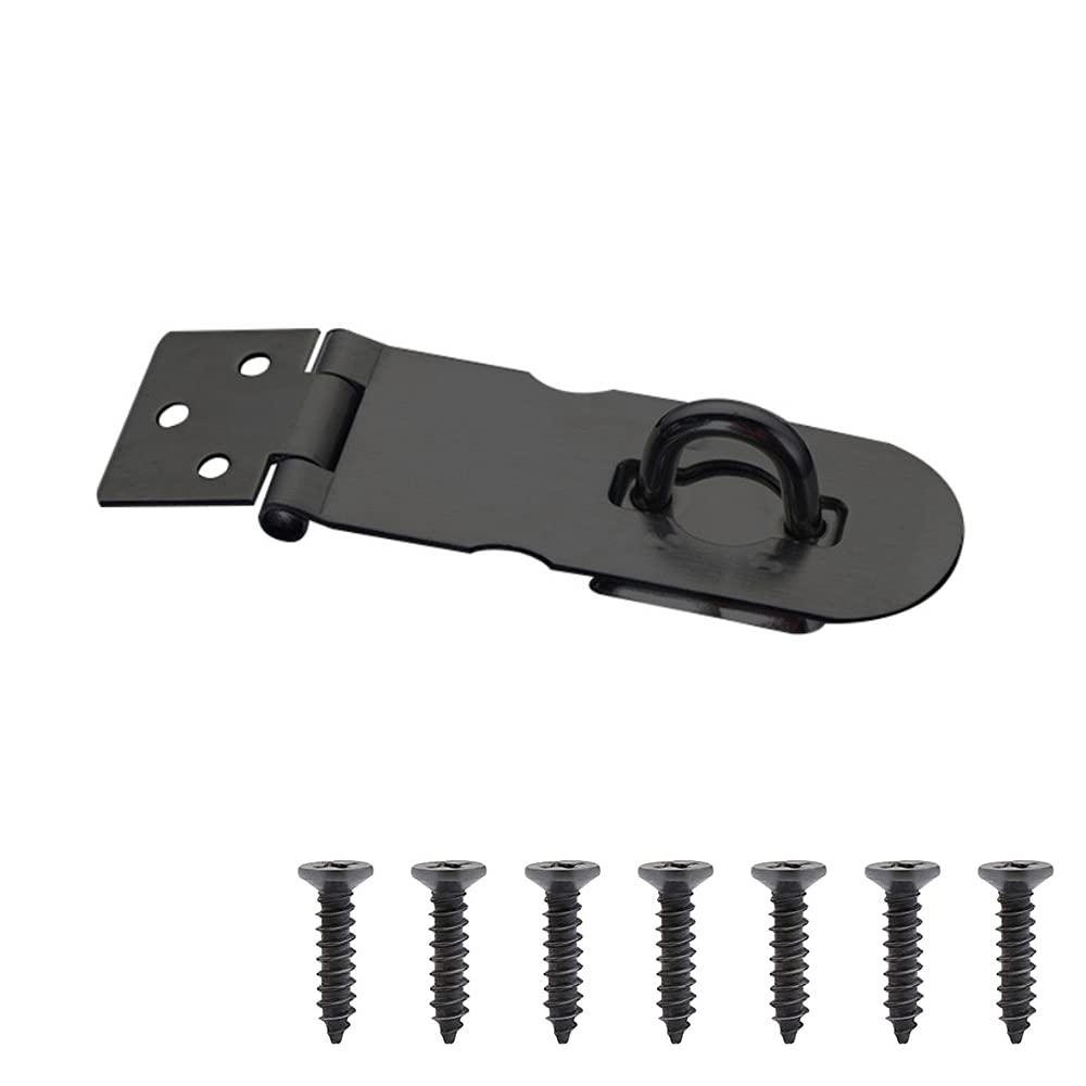 Set Of 4 Heavy Duty Door Hasp Latches – 4" Brass With Weathered Bronze Finish For Barn Doors, Trunks, Cabinets - View #11