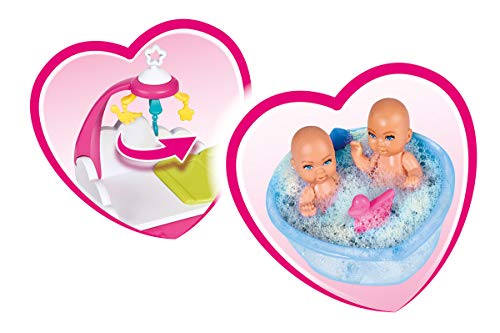 Simba 105733333 - Steffi Love Welcome Twins, Schwangere Puppe, mit Zwillingen, mit Wickeltisch und Badewanne, Zubehör, Ankleidepuppe, 29cm… – Ansicht 5