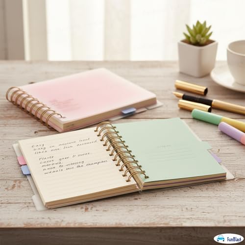 Image of FunBlast Diary for Girls - Spiral Notebook Diary, Ruled Notebooks for Boys & Girls, Cute Kawaii Stationery, Aesthetic A6 Size Journal Diary - 240 Pages (Pink)