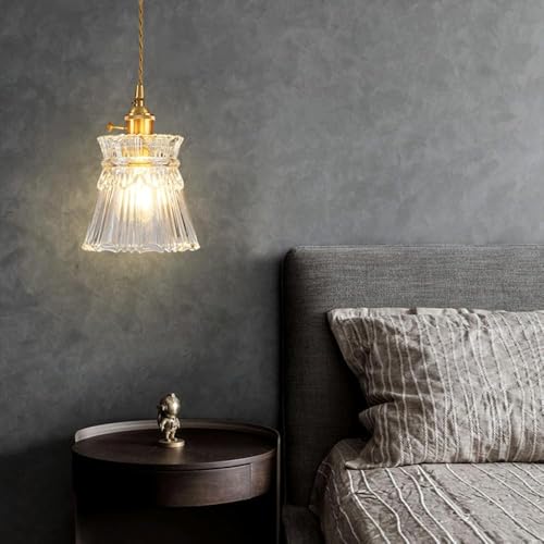 Lámpara colgante estilo industrial con casquillo E27 de cristal 7