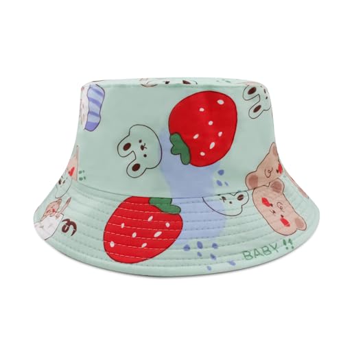 VRITRAZ Cotton Kids Bucket Hat with Adjustable Strap for Boys and Girls, 3-10 Years