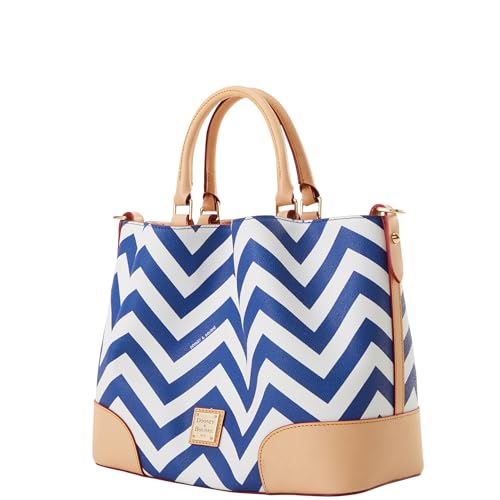 Dooney & Bourke Satchel Bags for Women, Chevron Brenna Women's Satchel Handbag with Removable Crossbody Bag Strap2