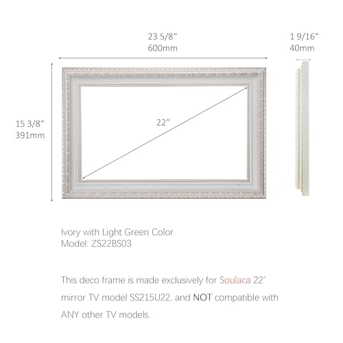 Image of Soulaca 22 inch webOS Smart Mirror TV with White Frame Decoration Smart Gallery | Smart webOS System, Vanishing Mirror Technology,Decorative White Frame Design, Built-in WiFi & Bluetooth