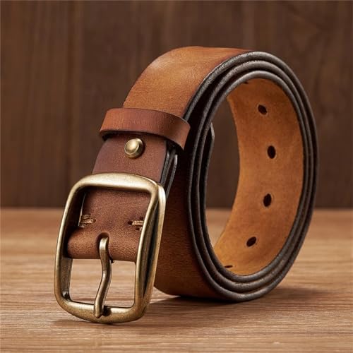 Men Thick Cowhide Copper Pin Buckle Genuine Leather Belt For Jeans Fashion Casual Belt Waistband Retro Luxury Strap3
