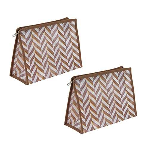 PrettyKrafts Plastic Shaving Kit, Makeup kit Pouch, Organizer for Men and Women (Pack of 2) – Beige