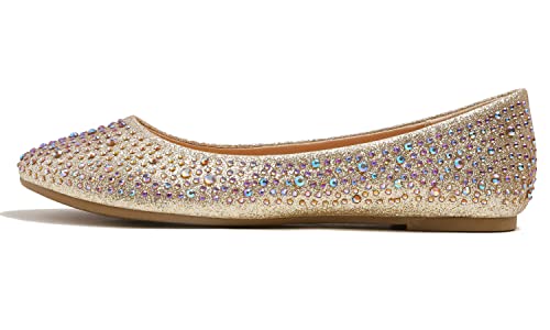 Women's Super Sparkle Bling Party Ballets Wedding Bridal Shiny Dress Flats Rhinestone2
