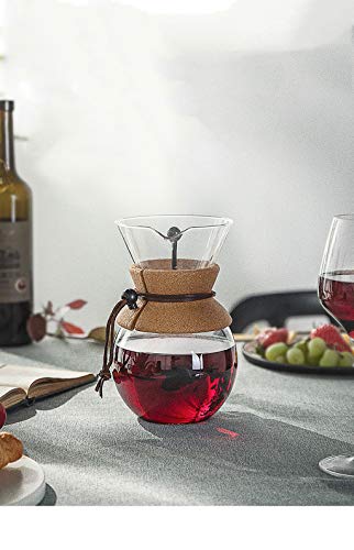 Jarras Cafetera Pote de café empujado a mano, con filtro de acero inoxidable, con carcasa de madera real, máquina manual… - Imagen 6
