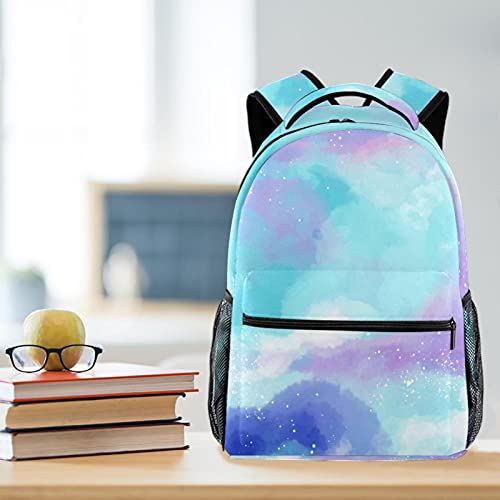 Sac à dos décontracté noir motif galaxie moderne Multicolore 7