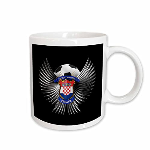 3dRose Croatia soccer ball with crest team football Croatian 15oz Mug