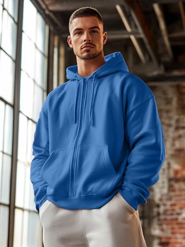 Image of Nobero Classic Zipper Hoodie for Men | Zip Up Hoodies for Men | Regular Fit | Full Zip Closure | Drawstring Hood | Zipped Hooded Sweatshirt | Cotton Rich Zipper Fleece Hoodie