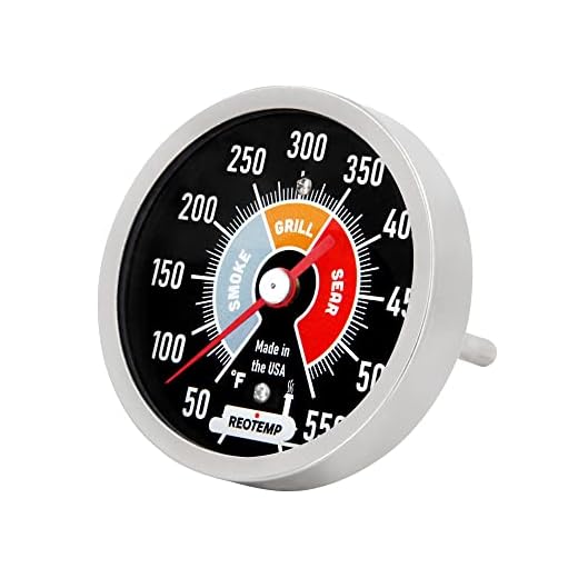 Reotemp BBQ Smoker Pro Thermometer for Barbecue Grill, Pit, Barrel, 3” Dial (2.5” Stem) (Black Dial)