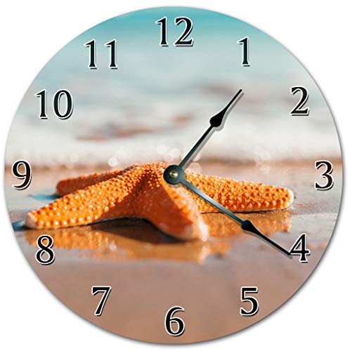 Reloj de pared estrella marina dorada 10.5" miniatura 1
