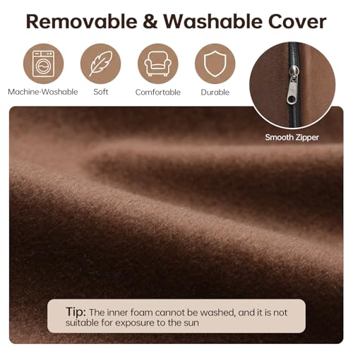 Image of Vekkia Lumbar Support Pillow for Recliner, Ergonomic Back Support for Couch - Improve Posture, Relieve Back Pain for Long Sitting & Elderly, for Armchair & Sofa, Removable Cover, Brown