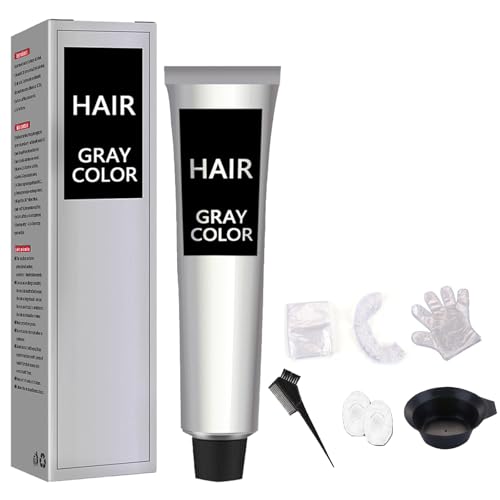 Cera Gris del Color del Pelo,Cera de Color Para el Cabello,Tinte Plateado Metálico Permanente Unisex,Crema de Tinte de Cabello Gris,Natural Temporal Hair Dye Wax,Crema Colorante para Cabello