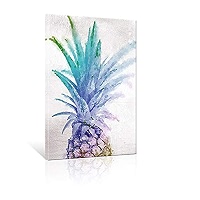 SEVEN WALL ARTS Colorful Pineapple Canvas Wall Art Tropical Fruit