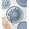 LERATIO Ceramic Dinnerware Sets for 6,Plates and Bowls Sets with Wavy Edge,Microwave & Dishwasher & Oven Safe,Light Weight & Scratch Resistant Dishes Sets-Service for 6 (18pcs)-Light Jean Blue