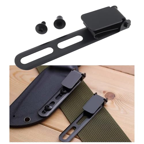 Create idea 2 Stück Festklingenclip mit Schrauben Und Unterlegscheiben Kompatibel mit Kydex Ulticlip 85x15 Mm Schwarz