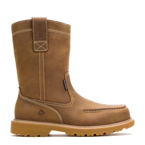 Wolverine Men's Floorhand Moc Waterproof Steel Toe 10in Dark Wheat2
