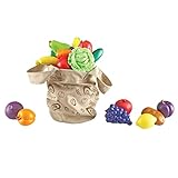 ♭Promueve la expresión creativa: este juguete de accesorios de frutas y verduras para alimentos de cocina promueve la expresión creativa mientras ayuda a enseñar formas básicas colores palabras y reconocimiento de números.