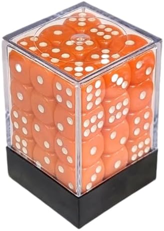 Central Conjunto Dados D6 12mm Opaco Laranja Branco 36 Unidades C...