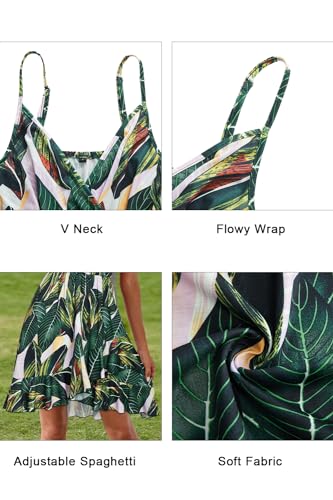 Image of Newshows Women's Lightweight Summer Wrap Dress 2026 V Neck Spaghetti Strap Midi Beach Vacation Sundress