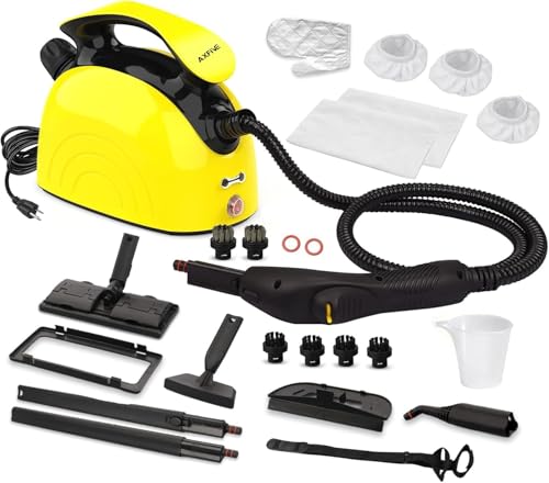 AXFIVE Steam cleaner, steamer cleaning, handheld steam cleaner with 21 accessories, 248 ° F high temperature, suitable for kitchen oil stains, floor sofas, interior decoration, toys
