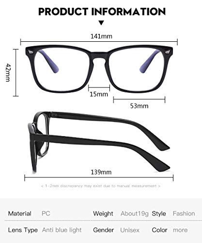image for Clear Ant 5-Pack Reading Glasses Blue Light Blocking Women Square Nerd