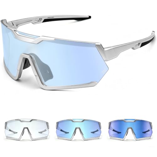 Image of Photochromic Z87 Safety Sports Sunglasses for Men Women, ANSI Z87 TR90 Frame UV400 Protection for Running Cycling