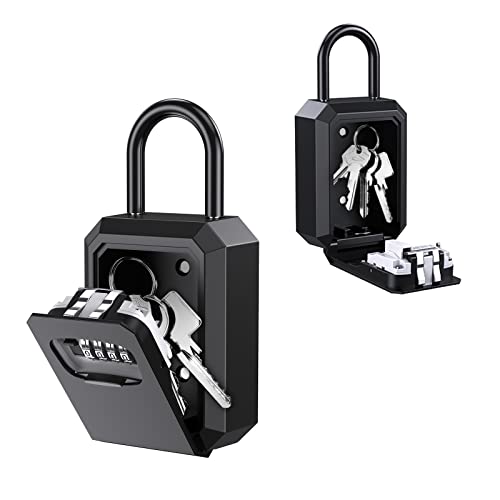 Caja fuerte para llaves, actualizar código re-settable con combinación de 4 dígitos, caja de seguridad para llaves, caja de llaves, caja de bloqueo de llave, aleación inoxidable, para oficina, hogar Cover