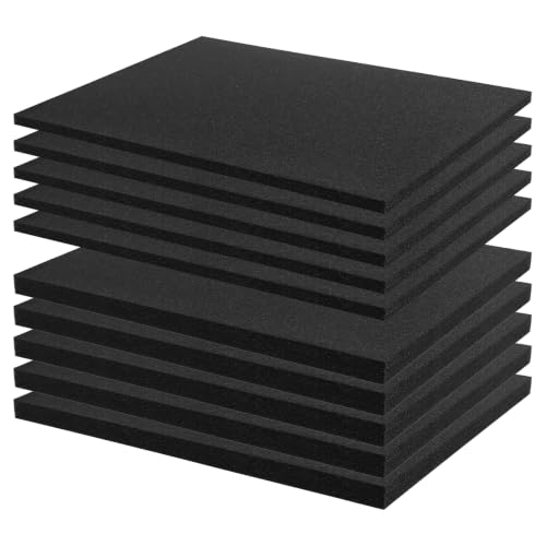 Image of Skdqiee 10 Pcs Tool Box Foam Insert, 15.9 x 12 in High Density Shockproof Cube Packing Foam Sheets with 1.0" & 0.4" Thicknesses for Camera Cases, Tool Storage Systems, Game Boxes and DIY Crafts