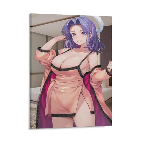 Sexy Boobs Mature Anime Woman After Bath Canvas Wall Art -Home Bar Kitchen Coffee Man Cave Garage Wall Decor Art Frameless 8x10inch