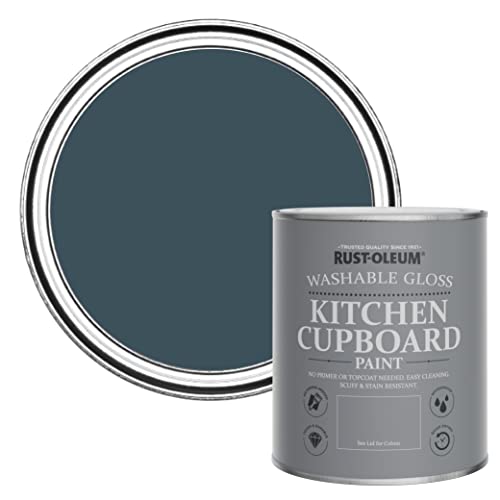 Rust-Oleum Blue Kitchen Cupboard Paint in Gloss Finish - Evening Blue 750ml