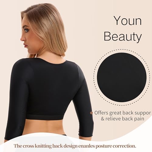 YounBeauty Arm Shaper for Women Front Closure Post Surgery Arm Lipo Compression Sleeves Slimming Arm4