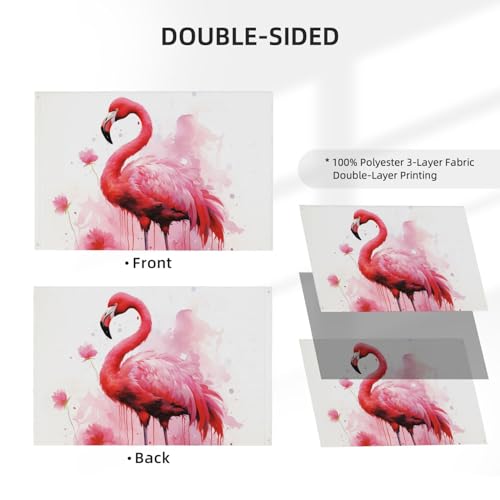 Drapeaux d'extérieur double face flamant rose pour jardin - 4