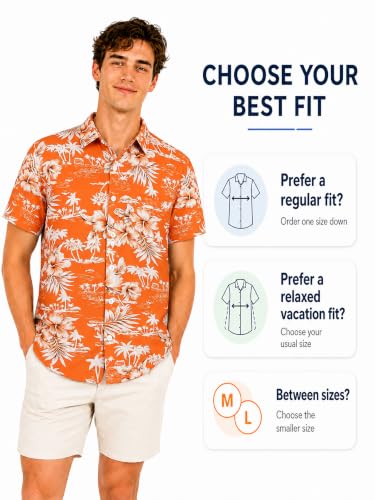 Image of Yoimira Hawaiian Shirts for Men, Print Mens Casual Short Sleeve Button Down Shirts Floral Aloha Beach Shirt