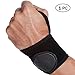 NeoTech Care Wrist Band - Elastic & Breathable Fabric - Adjustable Compression Strap - Men, Women, Right or Left - Support Wrap for Protection or Sports (Black Color, Size M, 1 Unit)
