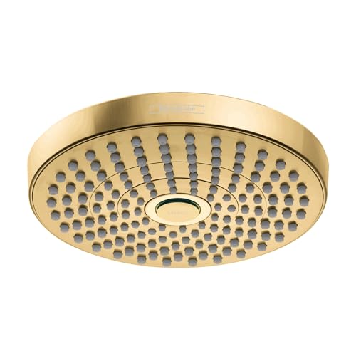 hansgrohe Croma Select S 7-inch Showerhead Modern 2-Spray Rain, IntenseRain with QuickClean in Brushed Gold Optic, 04388250 by hansgrohe - Used condition - US$220.42